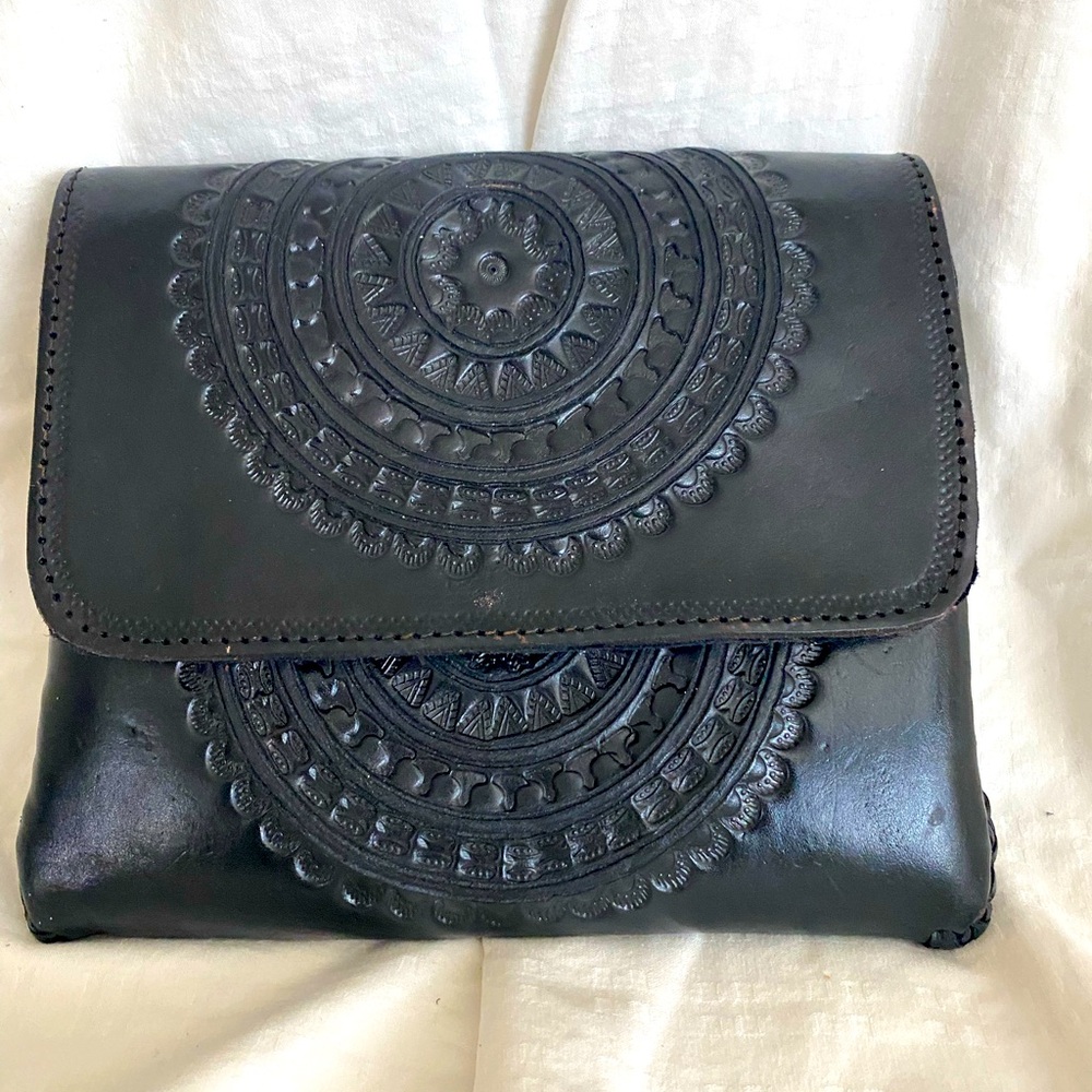 Black leather bag